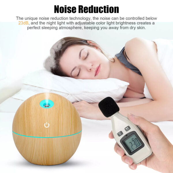 USB Aroma Humidifier ESSential Oil Diffuser Ultrasonic Cool Mist Humidifier Air Humificador With 7 Color Change Air Humidifier Aroma Diffuser Essential Oil Humidifier Mist Maker Aromatherapy Wood - Image 4