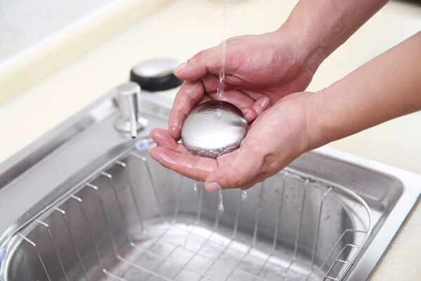 Oval Stainless Steel Fat Round Metal Odor Removal Soap Deodorant Large Soap - Image 3