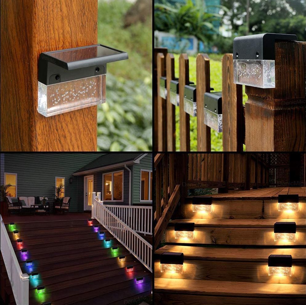 Waterproof New RGB LED Solar Light Step Fence Light - Image 7