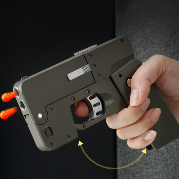 Folding Pistol Bullet Automatic Shell Throwing Toy Creative Soft Bullet Toy Mobile Phone Appearance Gun Outdoor Interactive Kid Gift - Image 9