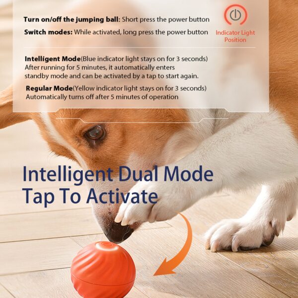Interactive Bouncing Ball For Dogs,Automatic Smart Toy, Self-moving Rotating Stimulating Pet Entertainment, Noise-Reducing Urchin Cover,USB Rechargeable Dog Toy, Dog Electric Interactive Toy - Image 6