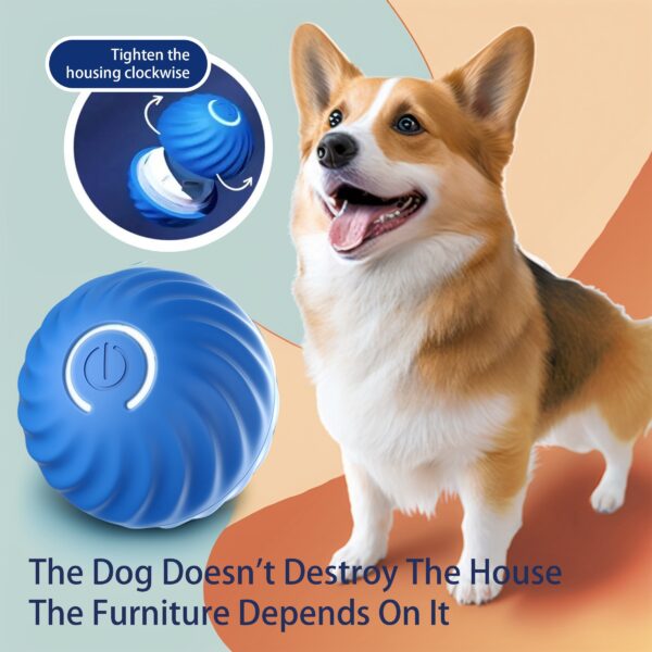 Interactive Bouncing Ball For Dogs,Automatic Smart Toy, Self-moving Rotating Stimulating Pet Entertainment, Noise-Reducing Urchin Cover,USB Rechargeable Dog Toy, Dog Electric Interactive Toy - Image 9