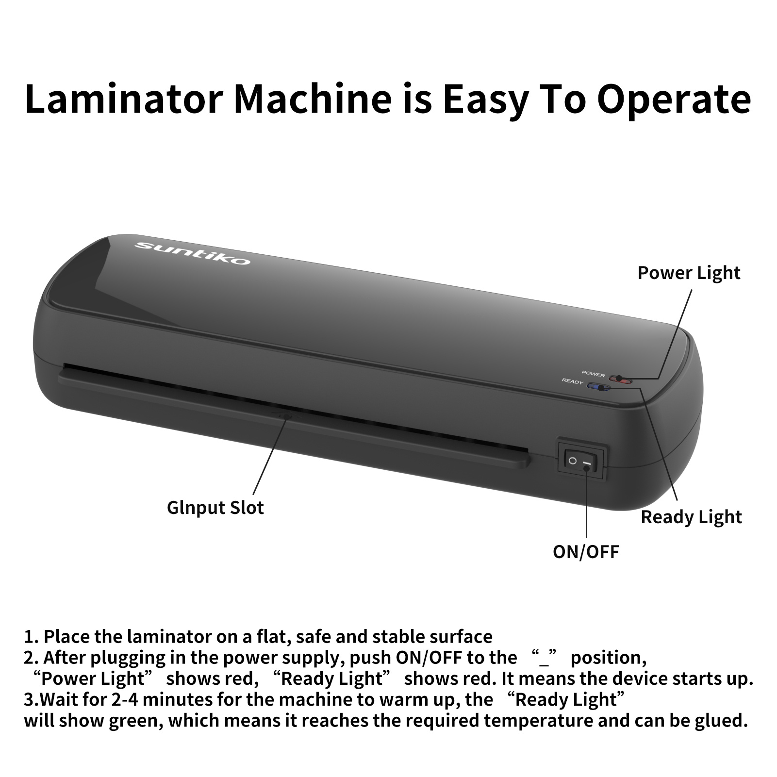 Sunitko Laminator Machine,It Has Quick Warm Up, Fast Laminating Documentation And Photos, Increases Their Long Term Color Preservation. Suitable For Family, Office And School,A4.A5.A6 Size - Image 3