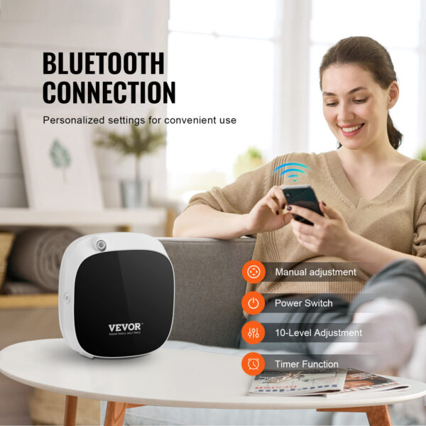 VEVOR Scent Air Machine For Home, With Cold Air Technology, Waterless Smart Essential Oil Diffuser With USB & Battery Powered, Cover Up To .Ft For Living Room, Bath Room, Spa - Image 4