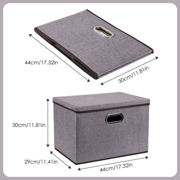 Household Items Storage Box Cotton And Linen Large Folding Storage Box Clothing Storage Box 44-30-30cm, 3-piece Set, 5-piece Set - Image 4