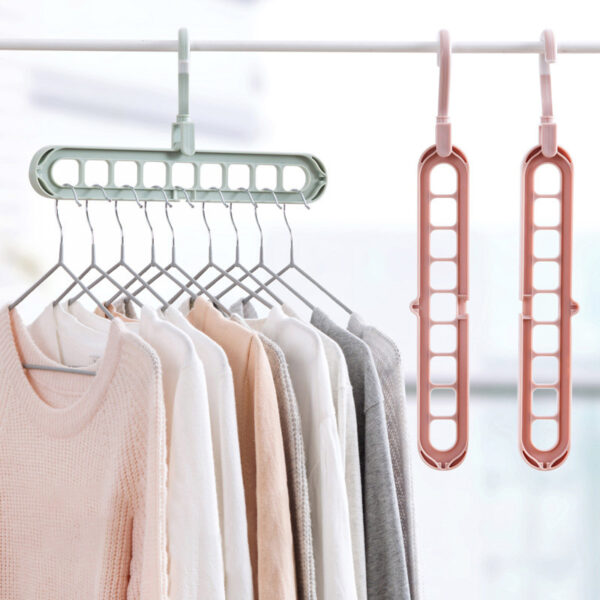 9-hole Clothes Hanger Organizer Space Saving Hanger Multi-function Folding Magic Hangers Drying Racks Scarf Clothes Storage - Image 10