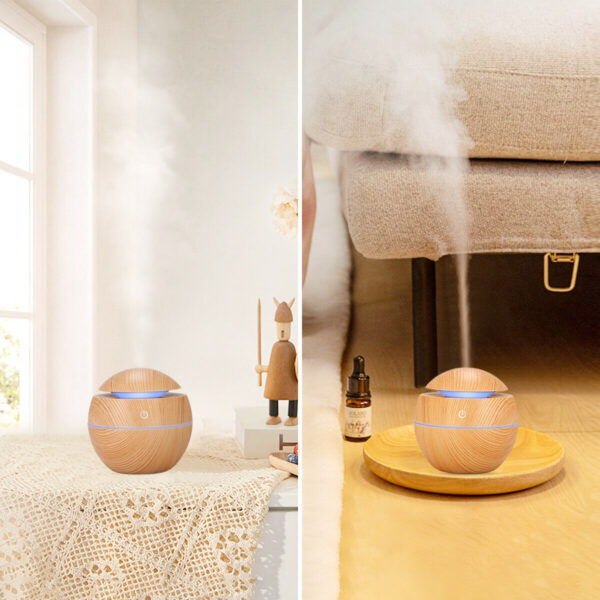 USB Aroma Humidifier ESSential Oil Diffuser Ultrasonic Cool Mist Humidifier Air Humificador With 7 Color Change Air Humidifier Aroma Diffuser Essential Oil Humidifier Mist Maker Aromatherapy Wood - Image 9