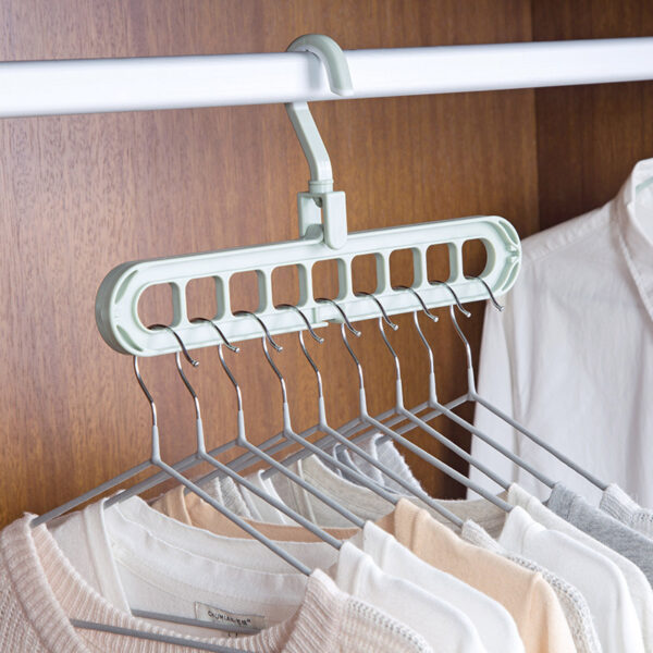 9-hole Clothes Hanger Organizer Space Saving Hanger Multi-function Folding Magic Hangers Drying Racks Scarf Clothes Storage - Image 8