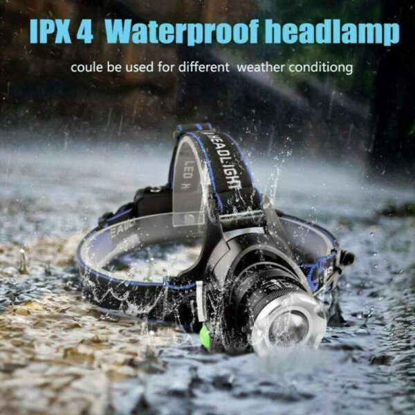990000LM Rechargeable LED Headlamp Zoomable Torch Tactical Headlight Flashlight - Image 9