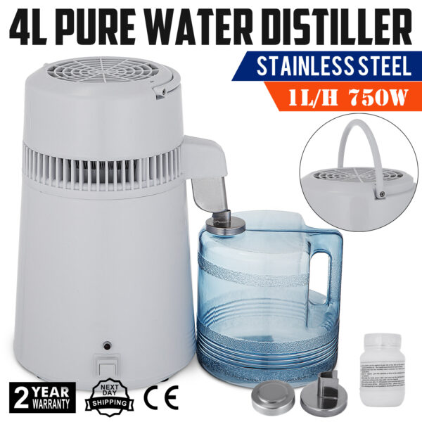 Newest 4L Dental  Medical Pure Water Distiller All Stainless Steel Internal