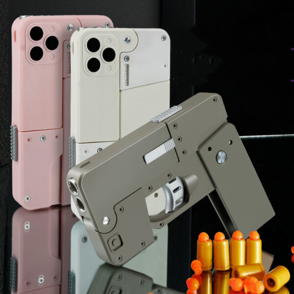 Folding Pistol Bullet Automatic Shell Throwing Toy Creative Soft Bullet Toy Mobile Phone Appearance Gun Outdoor Interactive Kid Gift - Image 6