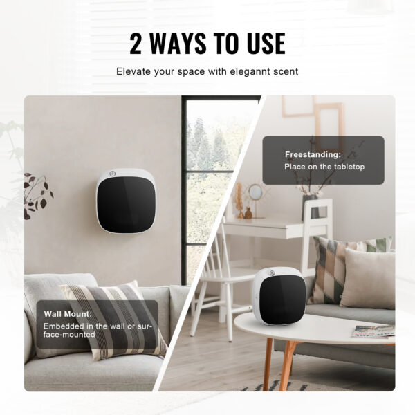 VEVOR Scent Air Machine For Home, With Cold Air Technology, Waterless Smart Essential Oil Diffuser With USB & Battery Powered, Cover Up To .Ft For Living Room, Bath Room, Spa - Image 6