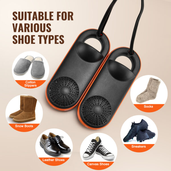 VEVOR Boot Dryer Shoe Dryer, Portable Footwear Dryers Machine With Auto Temperature Control For Rainy Seasons Winter Travel, Extendable Boot Warmer Fireproof Drying For Shoes, Gloves, Socks - Image 3