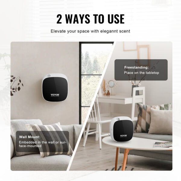 VEVOR Scent Air Machine For Home, With Cold Air Technology, Waterless Smart Essential Oil Diffuser With USB & Battery Powered, Cover Up To .Ft For Living Room, Bath Room, Spa - Image 7