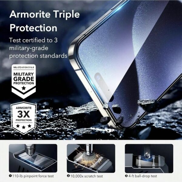 2 Pack For Phone 14, 15 Plus, Pro, Pro Max Matte Screen Protector Glass, HD Clear, Anti Glare, Anti Fingerprint, Shatterproof Sensitive Touch Quick Installation - Image 6