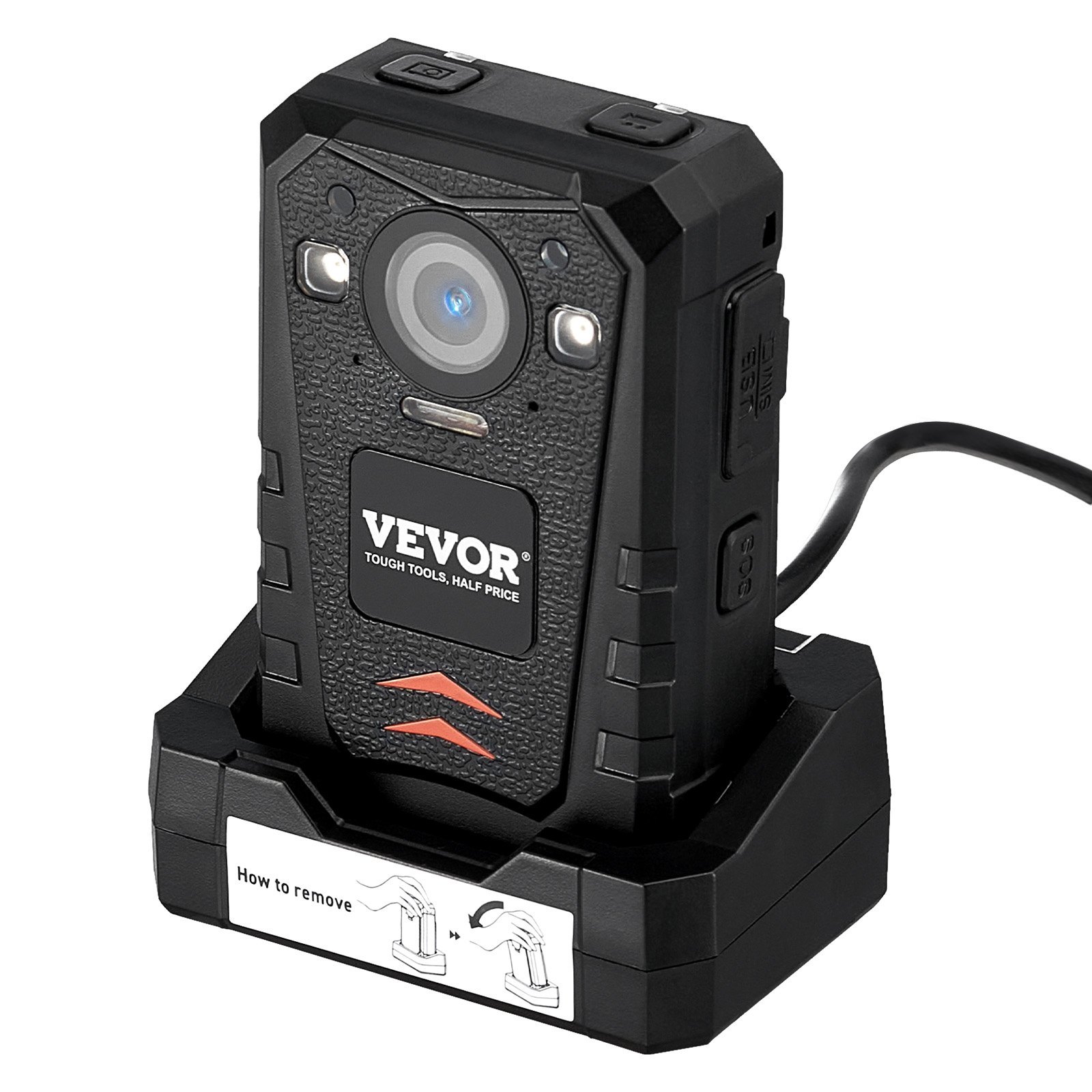 VEVOR 1440P HD Police Body Camera, 64GB Body Cam With Audio Video Recording Picture, Built-in 3500 MAh Battery, Infrared Night Vision, Waterproof GPS Personal Body Cam For Law Enforcement - Image 4