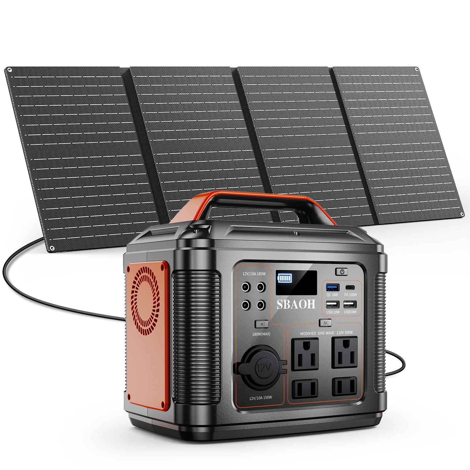 300W Portable Power Station, 296Wh Backup Lithium Battery, Solar Generator For Outdoors Camping Travel Hunting Blackout ,60W Solar Panel Is Included - Image 5