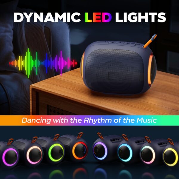 JYX L5 Portable Speaker & IPX7 Waterproof Bluetooth Speaker With LED Light & 8H Playtime Outdoor Speakers With Loud Stereo Sound - Image 6