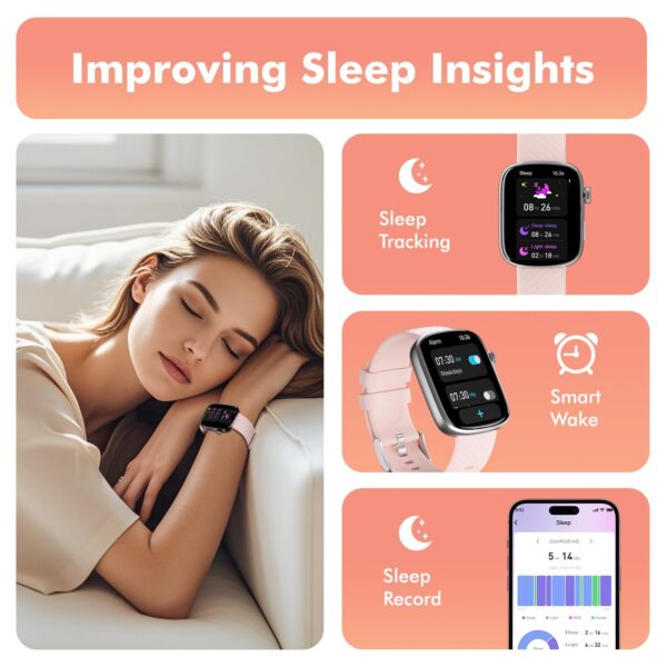 Smart Watch Bluetooth Call &1.95 HD Screen -Heart Rate SpO2 Sleep Monitor, 3ATM Waterproof Fitness Tracker For IoS Android - Image 6